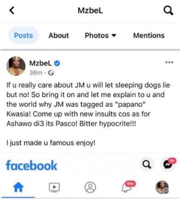 Mzbel and an NDC woman gets into a heated fight over John Mahama on Facebook