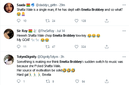 How Social media users reacted to news that Shatta wale slept with Emelia Brobbey