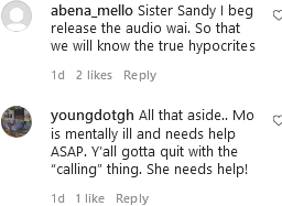 Sister Sandy exposes Christabel Ekeh and other celebrities who laughed at Moesha's situation