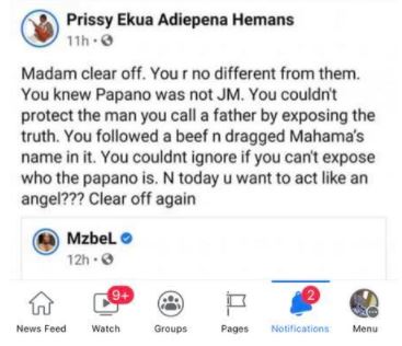 Mzbel and an NDC woman gets into a heated fight over John Mahama on Facebook