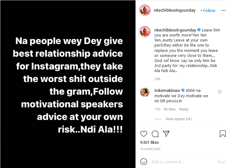 "Don't let anyone convince you to leave your man because he cheated"- Actress Nkechi advises women