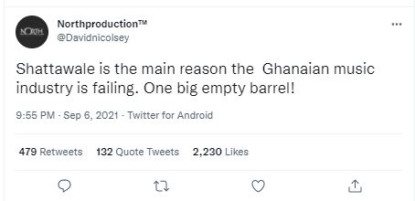Shatta Wale Is One Big Empty Barrel; He’s The Main Reason The Ghanaian Music Industry Is Failing - Music Video Director David Nicol-Sey Boldly Says