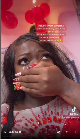 Asantewaa almost in tears as her husband surprises her on Val's day (video)